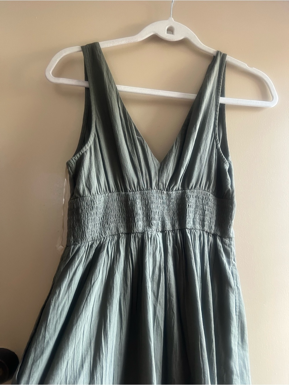 American Eagle Outfitters Olive Green V-Neck Midi Dress - Picture 4 of 8